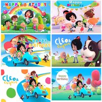 Cartoon Cleo And Cuquin Theme Background Children Birthday Party Decoration Supplies Banner Baby Party Gifts Photo Shoot Props