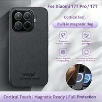 Luxury Business Built-in Magnetic Phone Case For Xiaomi 17T 15T Pro POCO M8 X8 ProMax F8 Ultra Wireless Charging Anti-drop Cover