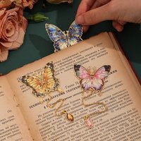 Ölgemälde-Schmetterling Lesezeichen Retro-Form Clip für Bücher Besonderes Geschenk für Leseliebhaber Einzigartiges Lesezeichen-Zubehör für Studenten