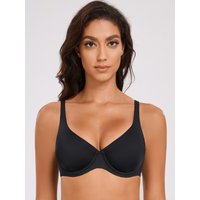 MELENECA Women's V-Neck Minimizer Underwire Plus Size Unlined Plunge T-shirt Bras