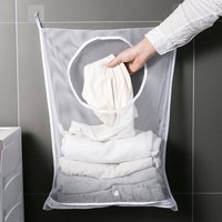 Dirty Clothes Basket Foldable Laundry Basket Bathroom Wall Hanging Laundry Basket with Hook Household Storage Organizer ZYL004