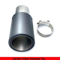 One Pcs Crimping Frosted Matte Stainless Exhaust Tip Car Universal Accessories Carbon Fiber Nozzles Muffler Pipe End Tip For AK