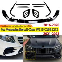 Front Bumper Lip Splitter Fog Light Trim for Mercedes Benz E-Class W213 C238 S213 2016-2023 AMG Line Chin Splitter Body Kit Trim