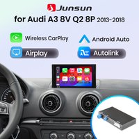 Junsun Android Auto sans fil CarPlay pour Audi A3 8v Q2 8P 2013-2018 lien miroir AirPlay Bluetooth USB caméra de recul Navigation