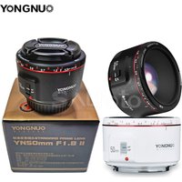 YONGNUO YN50mm F1.8 II Bright Large Aperture AF MF 50mm Standard Prime Lens Auto Focus EF Metal Mount for Canon DSLR Camera