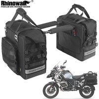 Rhinowalk Motorcycle Side Bag Waterproof 25L-32L Expandable Saddle Pannier Bag Quick Release 3D Cube Motorbike Storage Bag 1PC