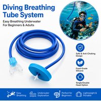 Professional Diving Snorkel Breathing Tube, Anti-Choking Single/Double Head Underwater Respirator, Silicone Scuba Air Supply Dev