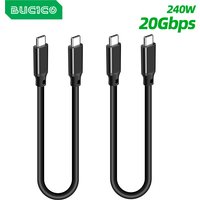2PCS 30cm Short USB3.2 Gen2 20Gbps Type C to C Cable 240W Fast Charging Cord USB C SSD Hard Disk Data Wire for MacBook Samsung