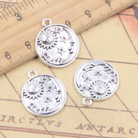 10pcs Charms Sun Star Moon Sunshine 22x19mm Tibetan Silver Color Pendants Antique Jewelry Making DIY Handmade Craft