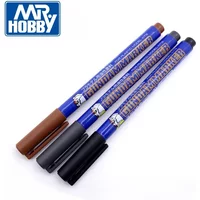 MR.HOBBY 3pcs Marker GM01 GM02 GM03 Black Gray Brown Thin Line Drawing Pen GSI Color Oily Markers for Plastic Model Kits
