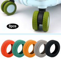 8Pcs Travel Luggage Caster Shoes Universal Wheel Silent Sound Suitcase Wheels Protection Cover Trolley Box Casters Cover
