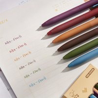 6pcs Gel Pen Set 0.5mm Fine Point Quick-Dry Smooth Writing Ballpoint Pens for Diary Drawing Learning Office Study Stationery