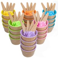 6sets Ice Cream bowls and Spoons Cartoon Candy Dessert Sundae Frozen Bowls for kids set Party Favors Dishes ice cream kits
