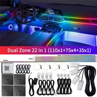 22 in 1 Symphony RGB 64 Color Car Ambient Light Universal LED Interior Hidden Acrylic Strip Light Decoration Atmosphere Lamp APP