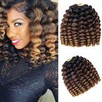 Synthetic Jamaican bounce crochet hair trade 8-inch beating wand curly crochet hair for women