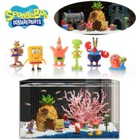 SpongeBob Figures Aquarium Ornaments Cute Desktop Toy Model Patrick Star Pineapple House Accessories Fish Tank Decoration Gifts