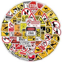 50/100PCS Warning Pattern Sign Stickers Pack DIY Skateboard Motorcycle Suitcase Stationery Decals Decor Phone Laptop