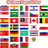 10pcs Epoxy Flags Stickers Car Interior Decoration Decal for United Arab Emirates Thailand Netherlands Russia Brazil Italy Badge