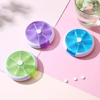 1pc Random Style Portable Rotating Pill Box - 7-Day Weekly Pill Organizer Suitable for Vitamins, Supplements, and Medications