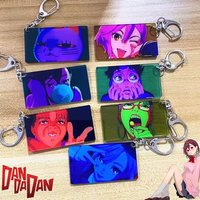 Anime Dandadan Momo Ayase Jiji Okarun Cosplay Keychain Acrylic Keyring Key Chain Cartoon Figure Pendant Xmas Bag Accessories