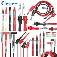 Cleqee P1308B 18PCS Test Lead Kit 4MM Banana Plug To Test Hook Cable Replaceable Multimeter Probe Test Wire Probe Alligator Clip