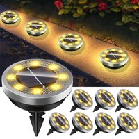 Solar Ground Lights IP65 Waterproof - LED Outdoor Landscape Lights for Yard Lawn Patio Deck