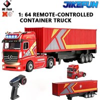 WLtoys 1/64 6408 RC Car 4WD With Horn Independent Control Liftable Container Truck 2.4G Remote Control Drift Racing Toy Gift