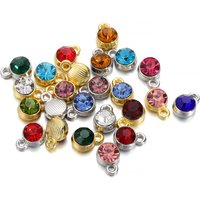 20Pcs/Lot Colorful Crystal Birthstone Dangle Charms Necklace Bracelet Earring Keychain Pendant For DIY Jeweley Making Supplies