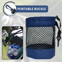 Polyester Golf Ball Storage Bag with Drawstring Closure - Mesh Pocket Design for Easy Organization, Available Gray/Blue/Black