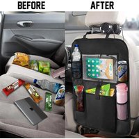 Car Backseat Organizer, Kick Mat Seat Protector with Touch Screen Tablet Holder, Auto Organizer for Kids Back Travel Accessories