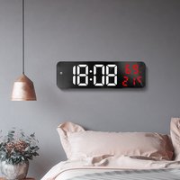 Large Screen Clock LED Clock Mirror Large Digital LED Clock Home Electronic Alarm Clock Large Screen Plug in Clock Wall Mounted