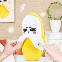 Creative Fruit Induction Metronome Soft Cute Banana Plush Toy Stuffed Doll Interactive Playing Joint Music Rhythm Stuffed Doll
