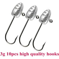 Jigging Hooks 3g 5g 7g 10Pcs/Lot Fishing Carbon Steel Hook For Worm Jig Head Hook For Fishing Accessory Fishing Tackle