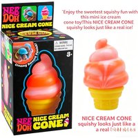Cute 3.5in Mini Ice Cream Cone Squishy Toy, Slow Rising Soft Foam Stress Relief Fidget Toy for Kids,Birthday Party Favor or Gift