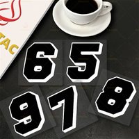 1PC 5CM 0-9 Number Sticker Set, Waterproof Vinyl Decal for Bike Car Laptop Helmet DIY Decoration
