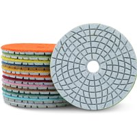 4In 30-10000grit Diamond Polishing Pads Wet/Dry Granite Stone Concrete Marble Sanding Grinding Discs 100mm Hook&Loop Backed