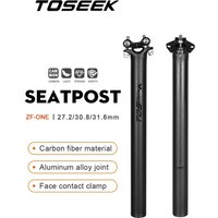 AliExpress TOSEEK ZF-ONE Carbon Seatpost Offset 0mm Bike Seat Tube MTB/Road Bicycle Seat Post 27.2/30.8/31.6mm Matte Black Grey Silver