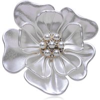 New Trendy Camellia Women Brooch Elegant Flower Pearl Pins Fashion Female Party Coat Dress Scarf Accessories Jewelry Gifts