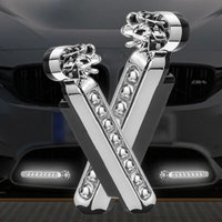 Car LEDs No Wiring Wind Power Grille Lamp Running Lamp Vehicle Lights with Fan Rotation