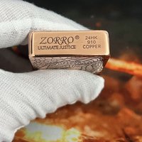 2026 ZORRO Copper 910 Lighter with Three-dimensional Relief, Windproof, Ideal Gift for Men, Smoking Accessory
