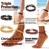 Summer Funky women’s jewelry nature stone bileklik for Dating Gift healing crystal Garnet Anklet 5.5
