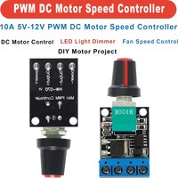 5/12V 10A PWM DC Motor Speed Controller Stepless Governor LED Dimmer Power Regulator Module for Fan Light DIY Mini PCB Board Set