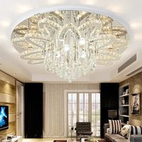 LED Modern Crystal Stainless Steel Round Dimmable RGB Chandelier Lighting Lamparas De Techo For Foyer Living room home decor