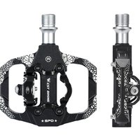 AliExpress West Biking WEST BIKING 2 In 1 Bicycle Lock Pedal With Free Cleat For SPD System MTB Road Aluminum Anti-slip Sealed Bearing Lock Accessories