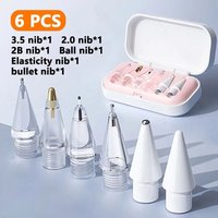 6Pcs/Set Replacement Pen Tips For Apple Pencil 1st 2nd 3th Gen Clear Spare Nibs Stylus Smooth Writing Mute Nib For Pencil 1 2 3