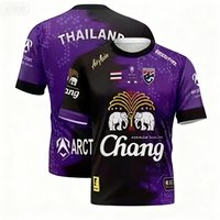 Thailand National Team Sports Short-sleeve Jersey Soccer Match Training Wear Breathable Quick-dry Fabric Team Badge Print