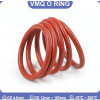 10/50Pcs Red VMQ O Ring CS 4.0mm OD 12mm ~ 165mm Food Grade Silicone Rubber Insulation Sealing Waterproof Washer Cooker Gaskets