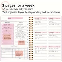 2026 Tree Pattern Spiral Bound Weekly Planner & Notebook & Schedule Organizer, Stationery For Office & School & Study, Plan Book