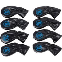 8 Pieces Golf Iron Club Head Covers Protector Guard Outdoor Sports Accessories Embroidery Golf Iron Headcover for Golfer Gift