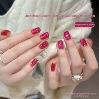Sandalwood Cat Eye Nail Gel, MIANEL 2026 New Arrival, Skin-Friendly Pitaya Rose Red, Sparkling Glass Bead Cat Eye UV Gel Polish